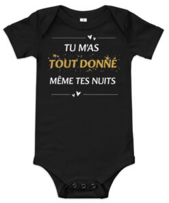 Body Bébé Cadeau Maman – “Tu m’as tout donné, même tes nuits” | Édition Limitée Douceur et Tendresse 💖