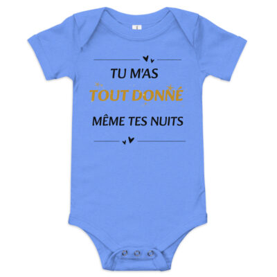 Body Bébé Cadeau Maman – “Tu m’as tout donné, même tes nuits” | Édition Limitée Douceur et Tendresse 💖