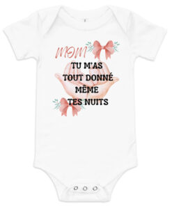 Body Bébé Cadeau Maman – “Tu m’as tout donné, même tes nuits” | Édition Limitée Douceur et Tendresse 💖