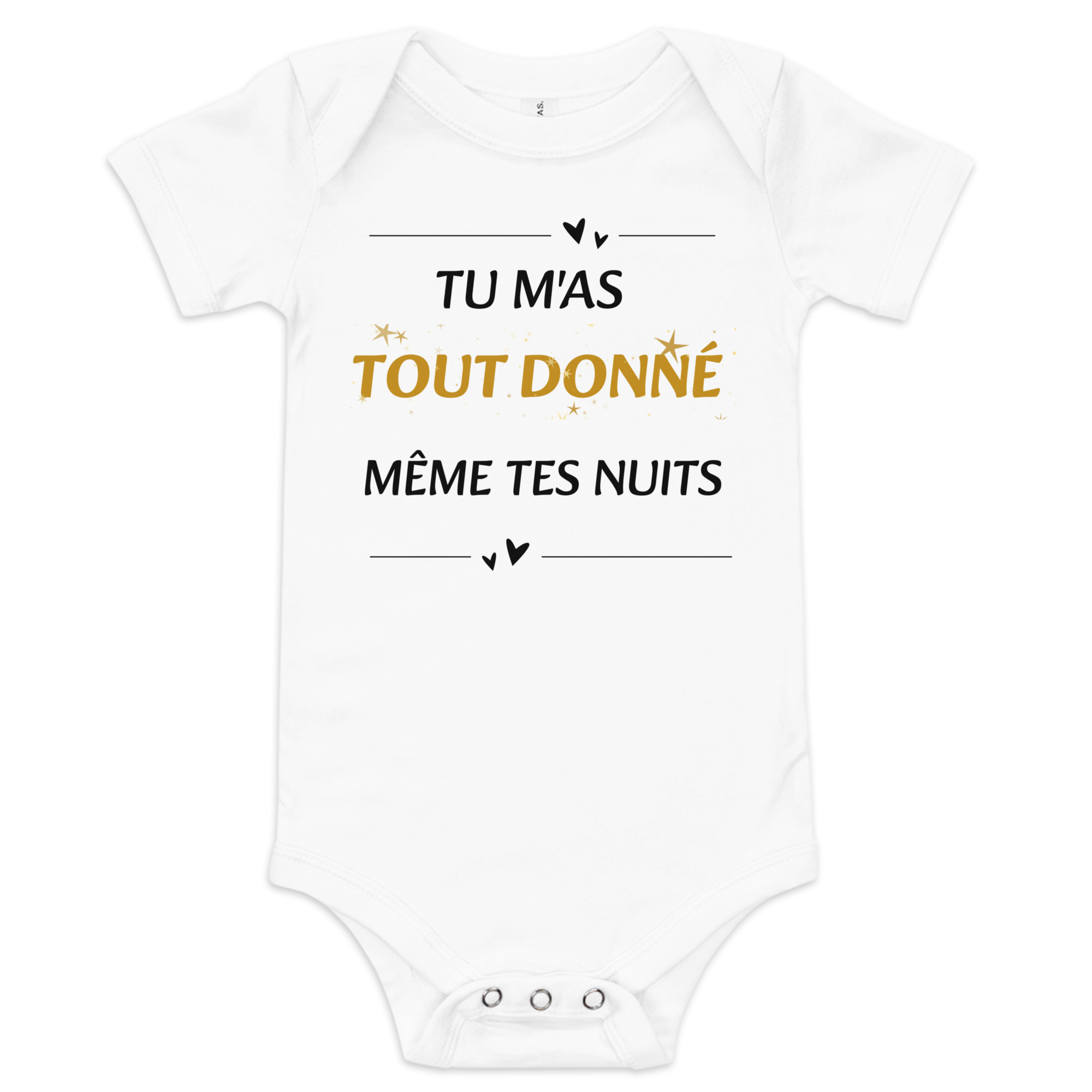 Body Bébé Cadeau Maman – “Tu m’as tout donné, même tes nuits” – Image 6