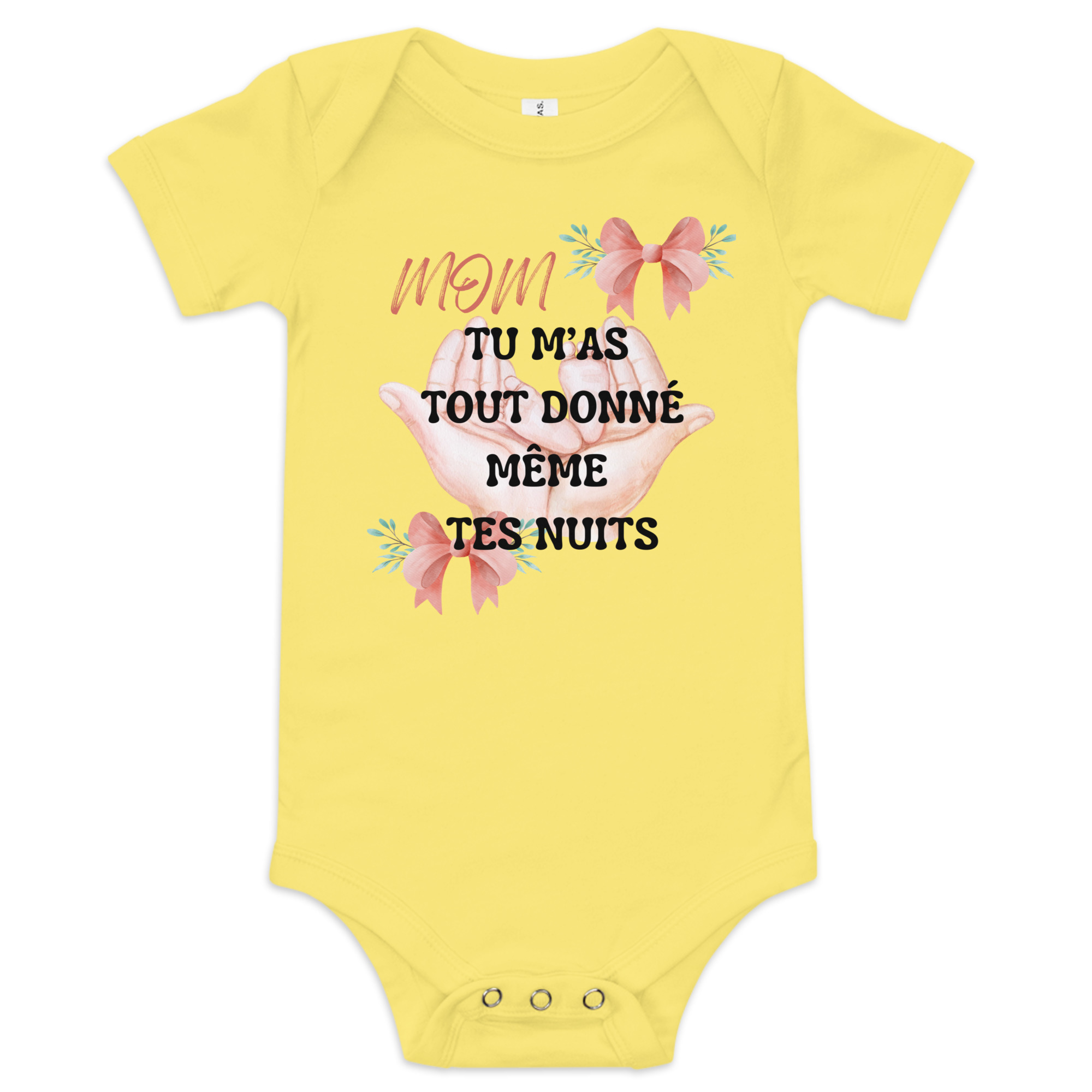 Body Bébé Cadeau Maman – “Tu m’as tout donné, même tes nuits” – Image 3