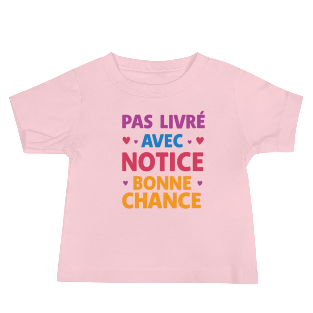 T-shirt Bébé "Pas livré avec notice, bonne chance" édition limitée – Image 4