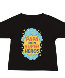 Alternative view of T-shirt bébé “Papa, mon super héros” – Le cadeau tendre et original