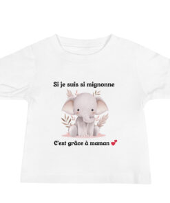 Alternative view of T-shirt bébé “Si je suis si mignonne, c'est grâce à maman ” – Le cadeau tendre et original